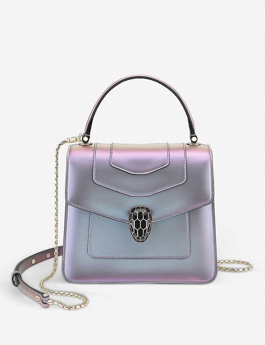 BVLGARI Serpenti Forever Leather Top-handle Bag in Purple