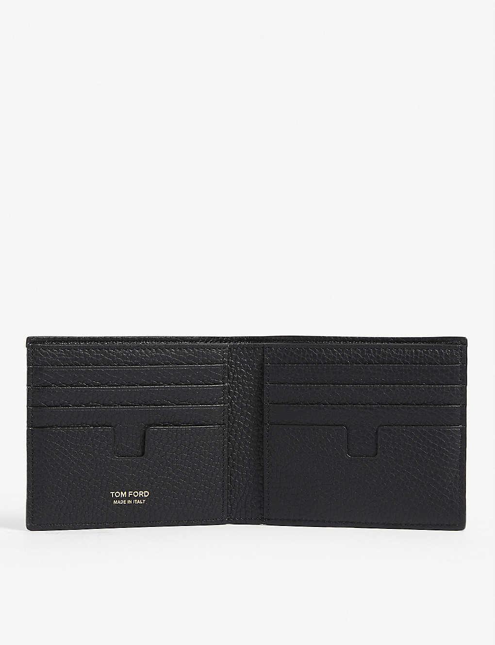 Tom Ford Leather Bifold Wallet in Black for Men - Lyst