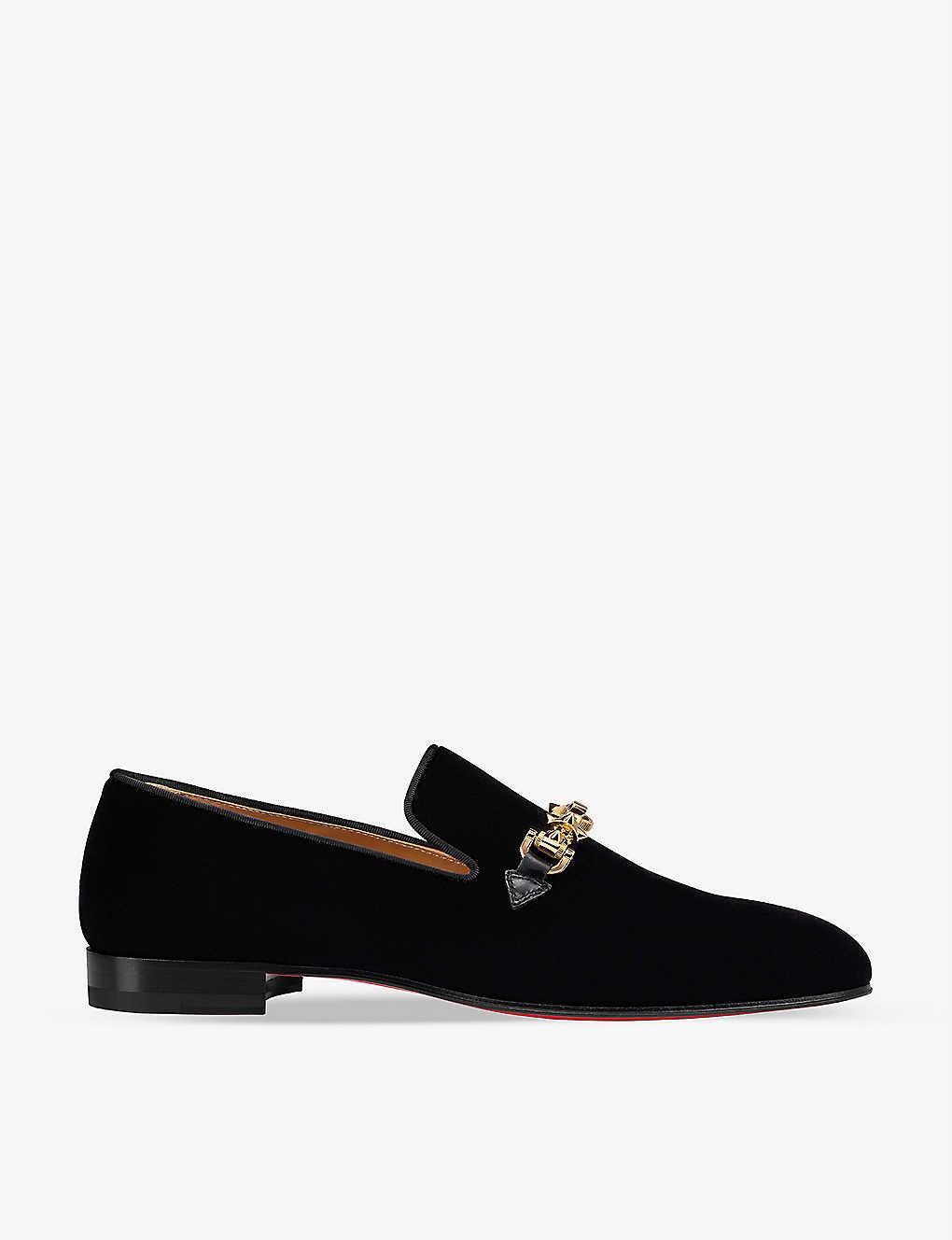 Christian Louboutin Equiswing Velvet Loafers in Black for Men | Lyst