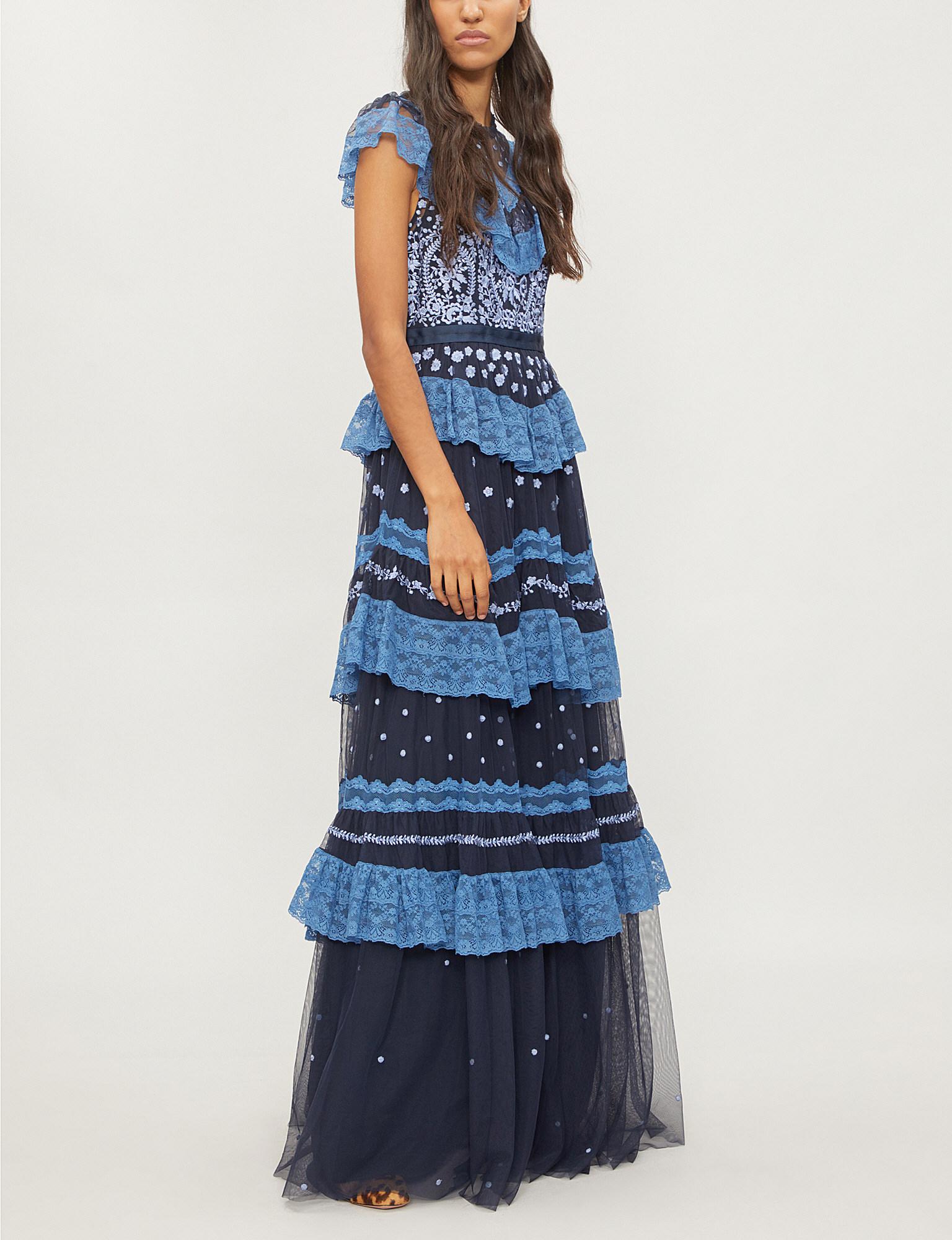 Needle & Thread Astra Gown in Blue | Lyst