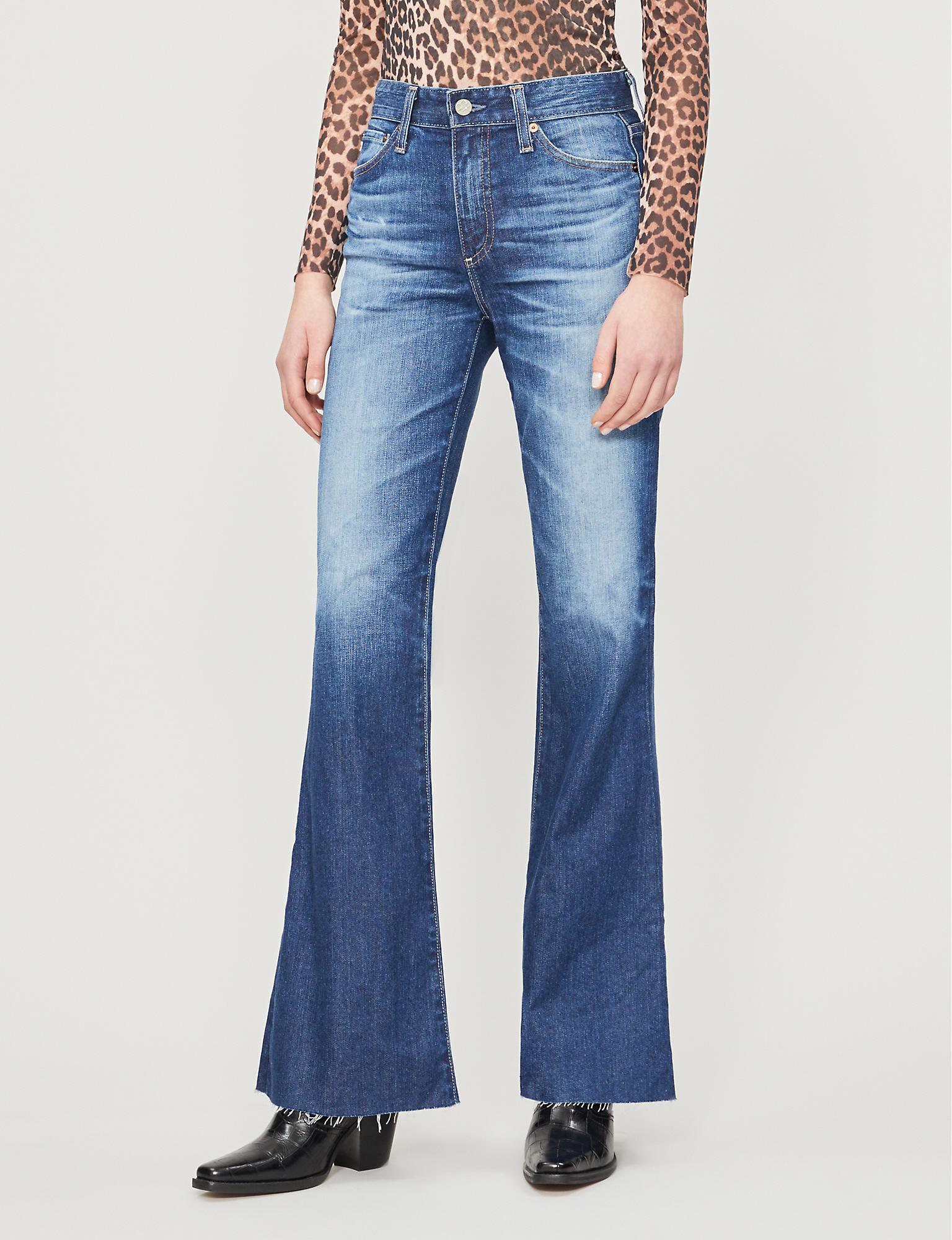faded flare jeans