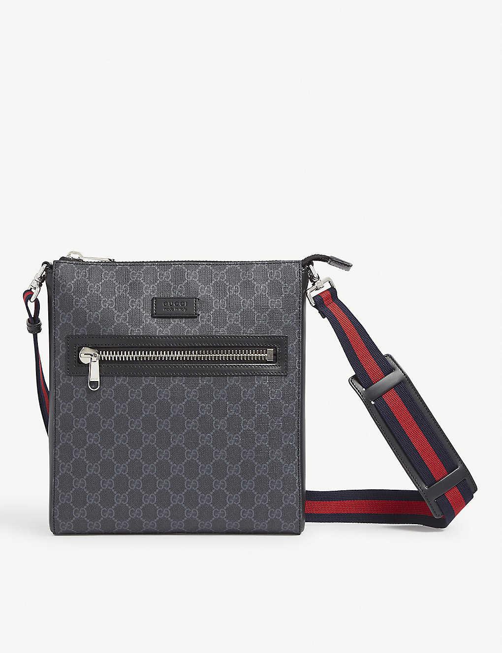 Gucci Supreme Logo Canvas Flight Bag in Black for Men - Lyst