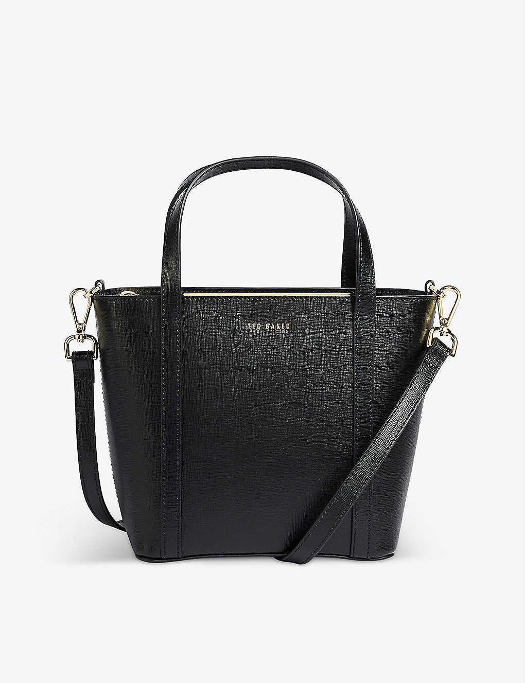 Ted Baker Krysten Bar-detail Saffiano Leather Mini Tote Bag in