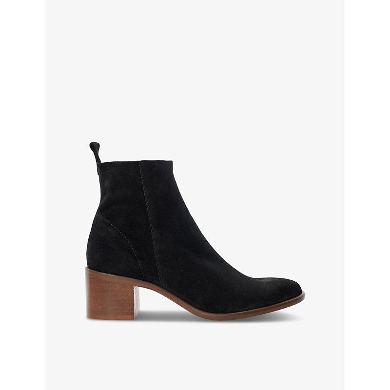 Dune Suede Paprikaa Heeled Almond Toe Suede Ankle Boots in Black Lyst Canada
