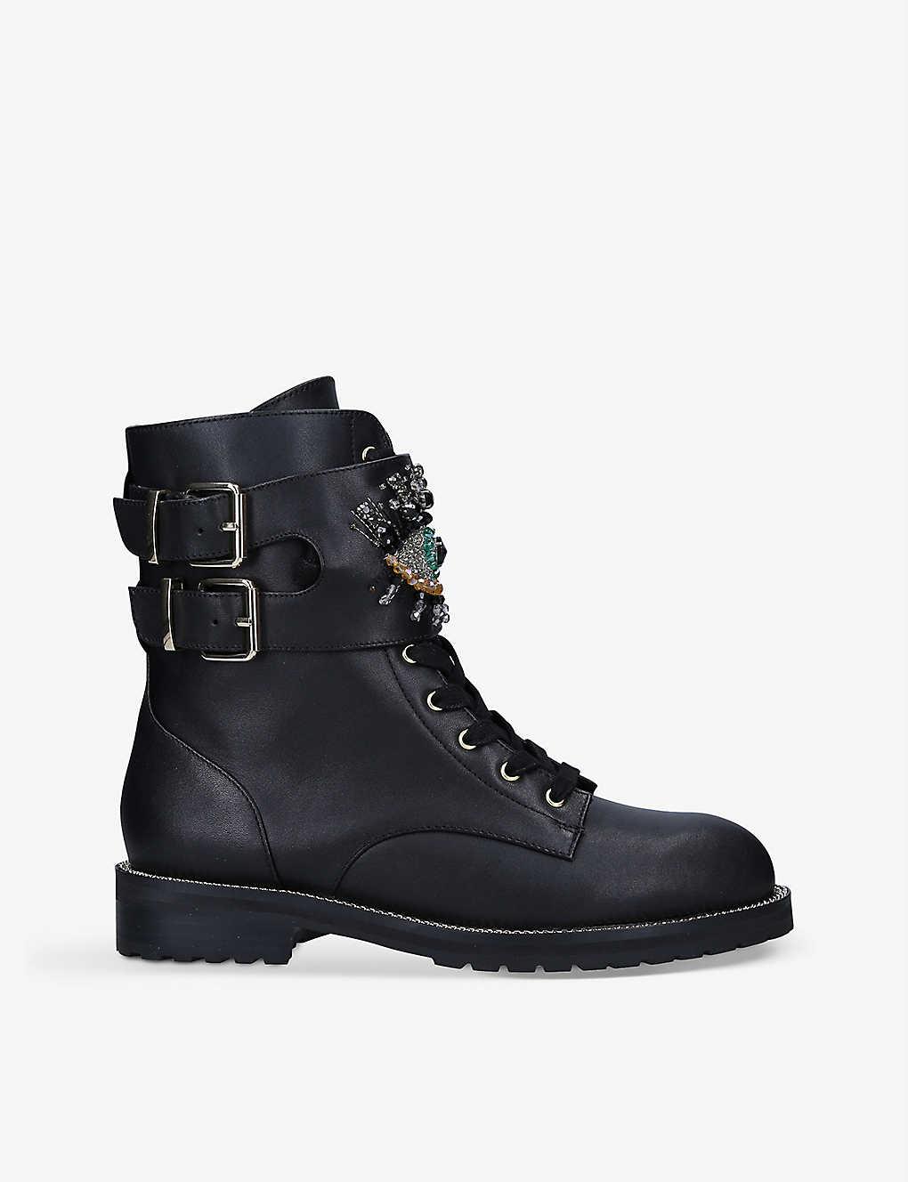 Kurt Geiger Sutton Eye embellished Leather Boots in Black Lyst