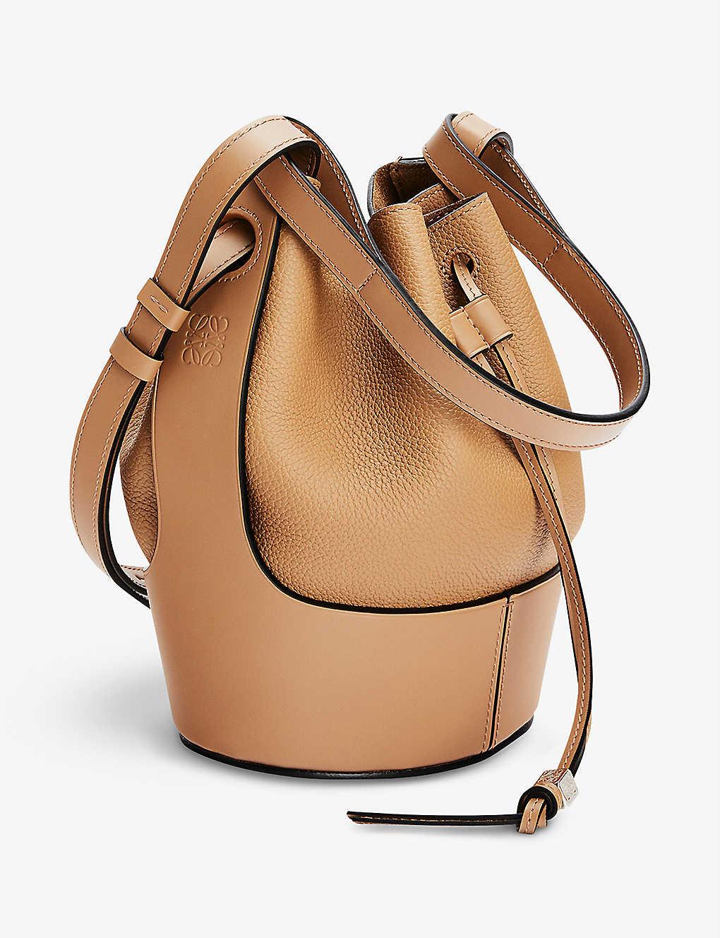 Loewe Medium Balloon Bucket Bags In Hazelnut/Tan Calfskin On Sale