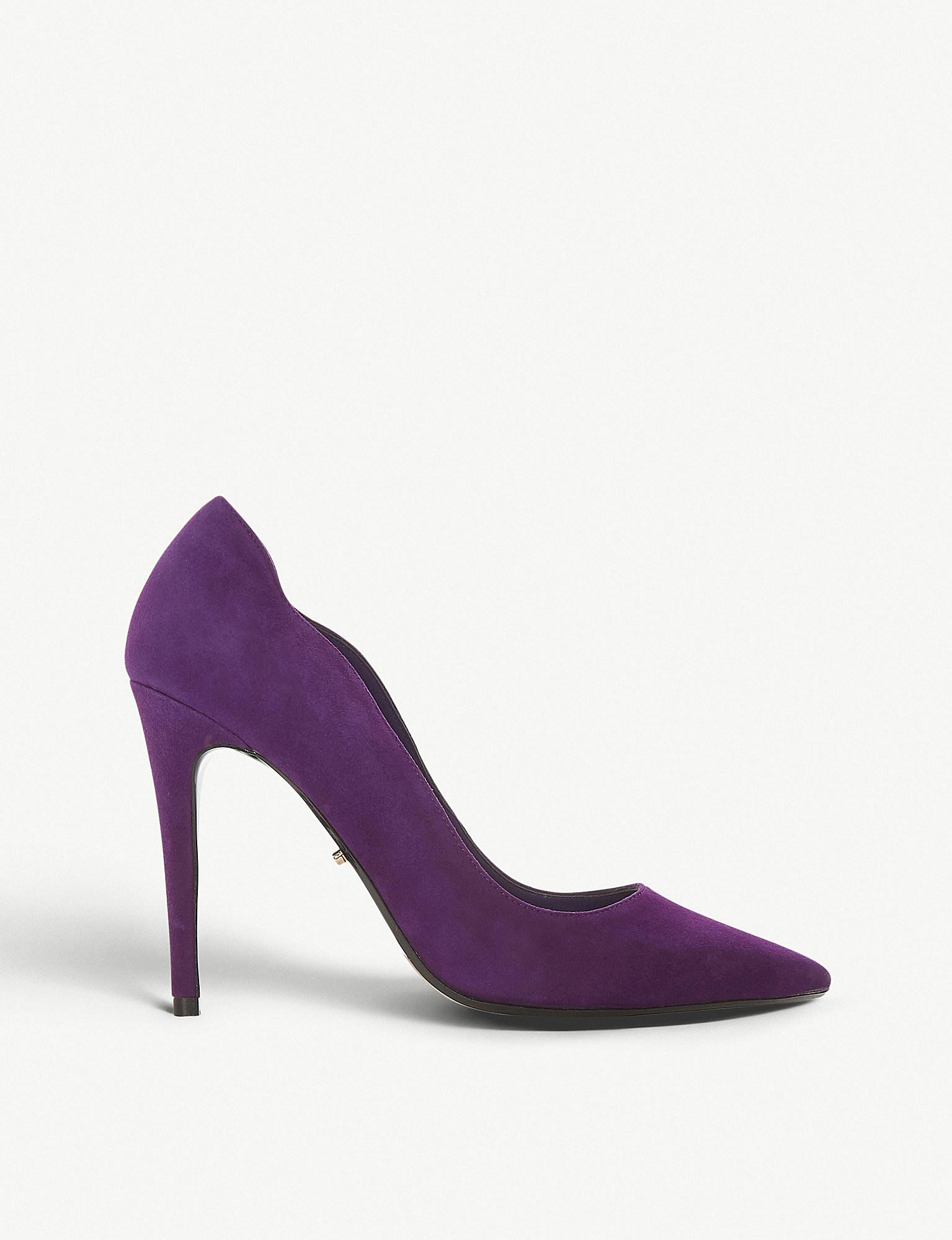Dune Purple Suede 'ashe' High Stiletto Heel Court Shoes - Lyst