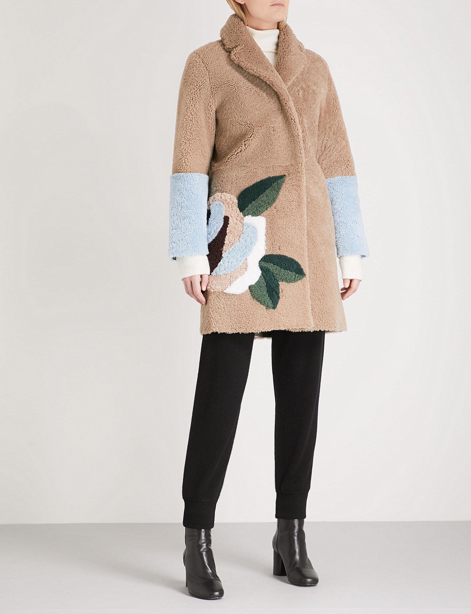 sandro shearling coat