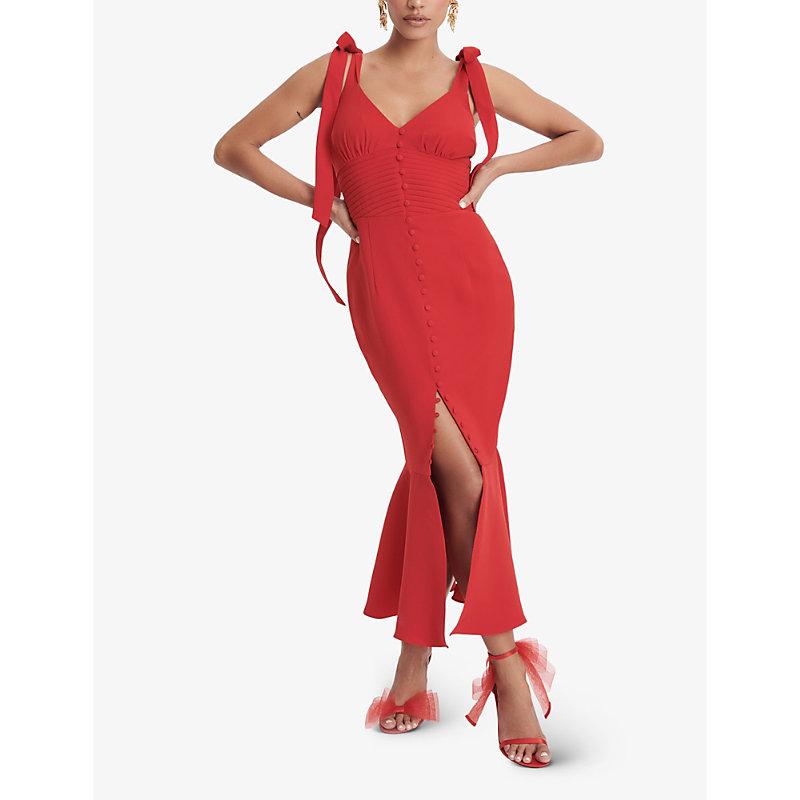 lavish alice evening dresses SHAILENE Bonded Satin Asymmetric Maxi Dress In Mink