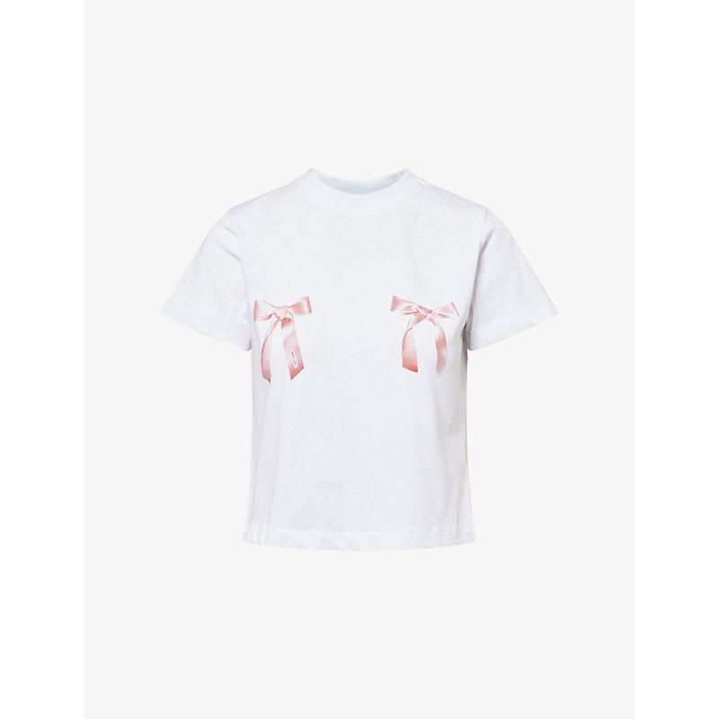 【関税込み】Sandy Liang ホワイト Chouchou Tシャツ Sandy Liang - Chouchou T-shirt | HBX - Globally Curated