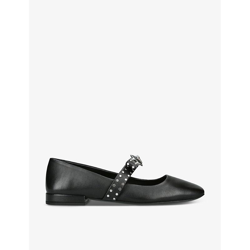 Versace Bow Embellished Leather Mary Jane Ballet Flats in Black Lyst
