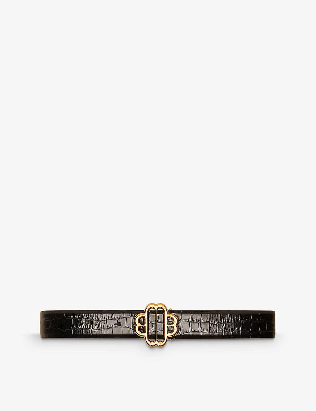 Maje Wide Clover-logo Leather Belt in White | Lyst