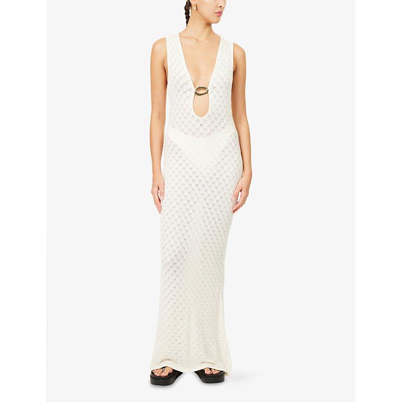 away that day crochet dress AWAY THAT DAY Ivory Crochet Long-Sleeve Havana Mini Dress