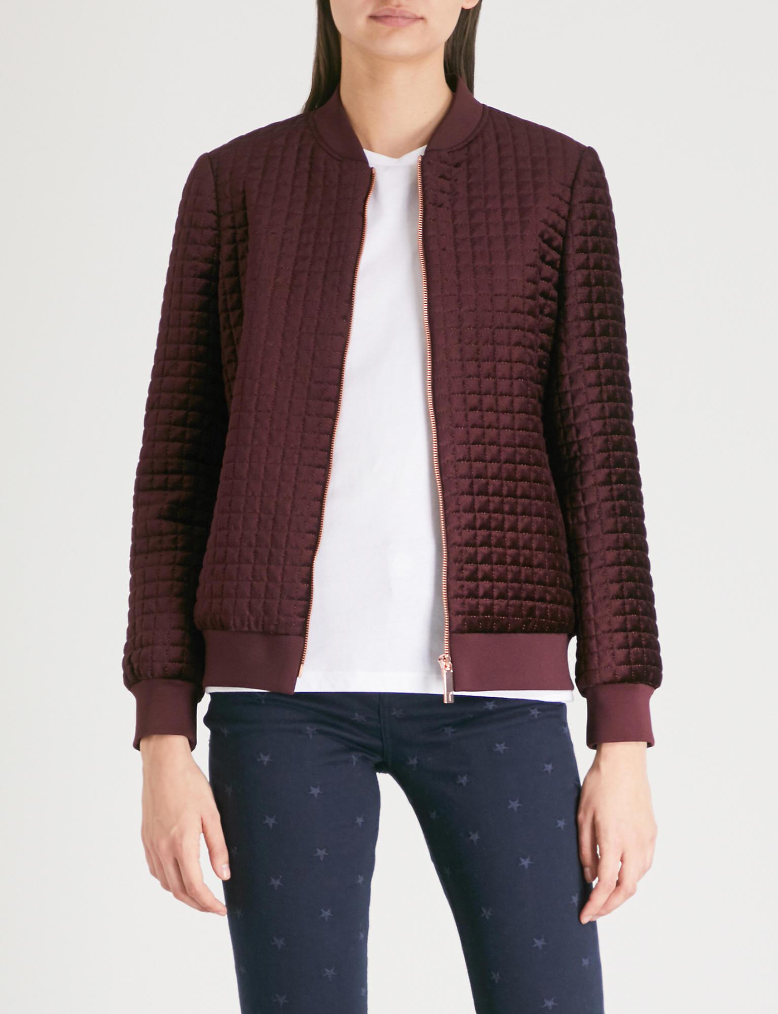 ted baker quilted bomber jacket
