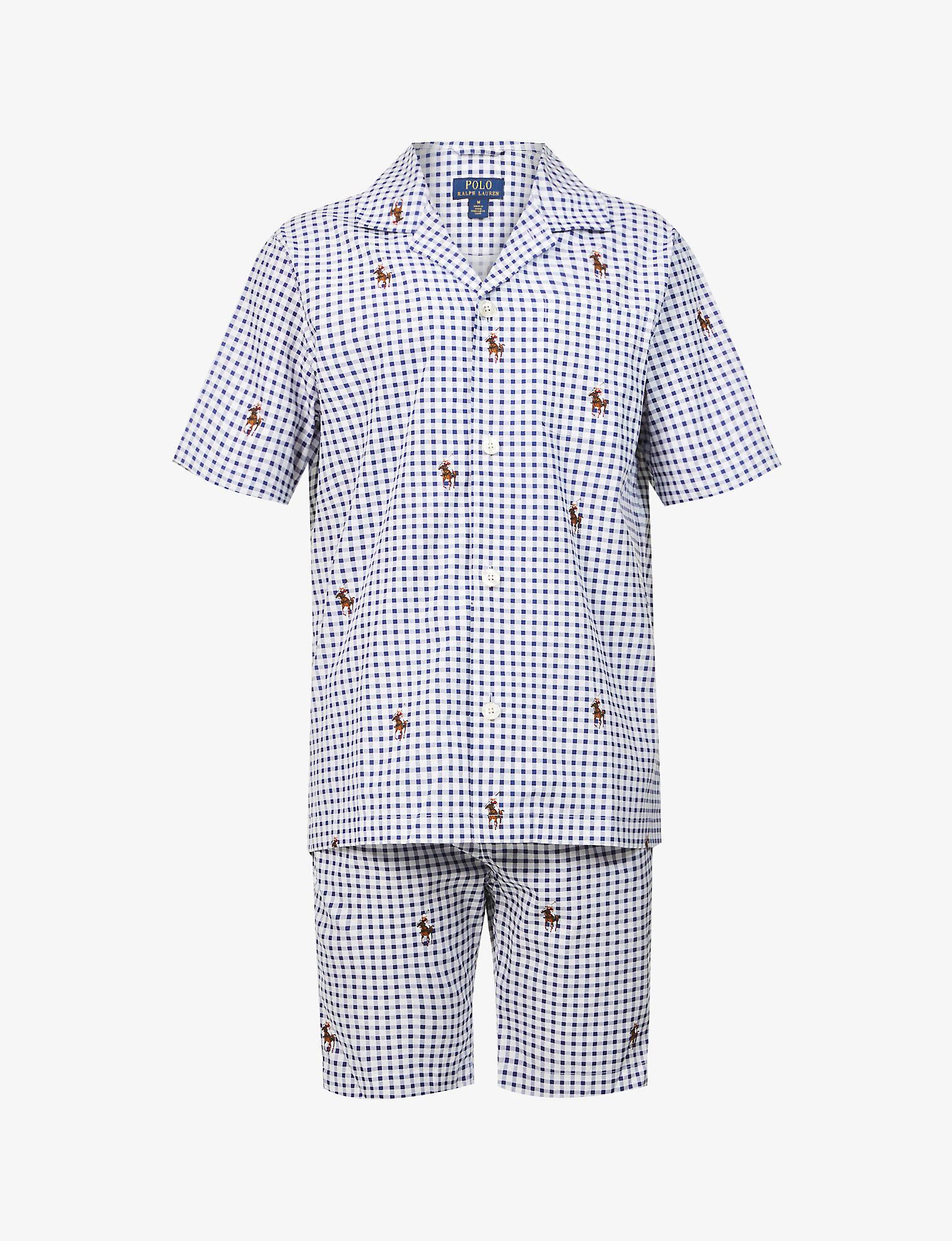 Polo Ralph Lauren Check-print Short-sleeved Cotton Pyjama Set in Blue for  Men | Lyst