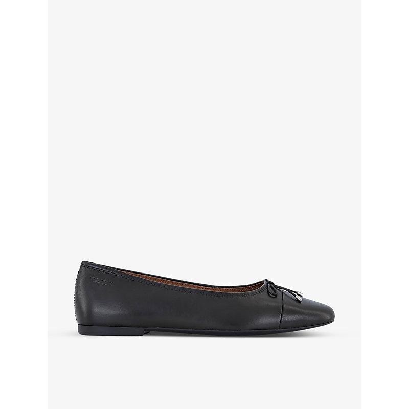 Vagabond Shoemakers Jolin Bow-embellished Leather Ballet Flats in Black ...