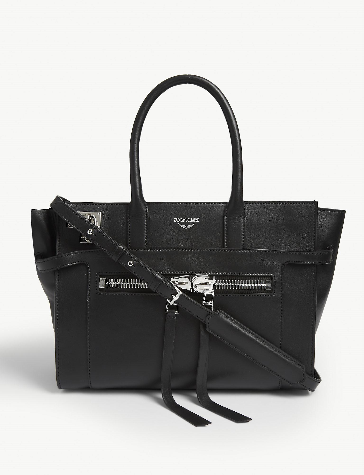 Zadig & Voltaire Synthetic Candide Medium Zip Bag In Black Smooth ...