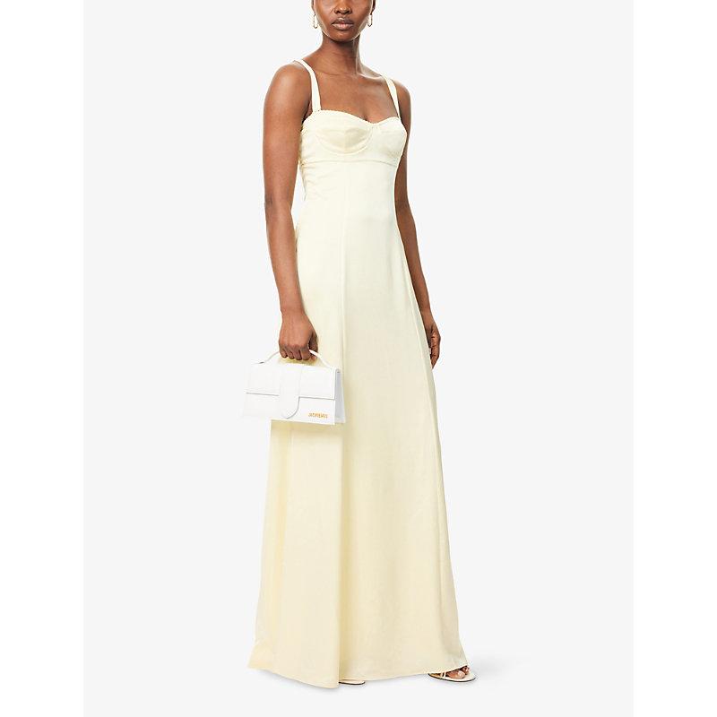 britney satin dress reformation Butter Yellow Britney Reformation Dress by Reformation