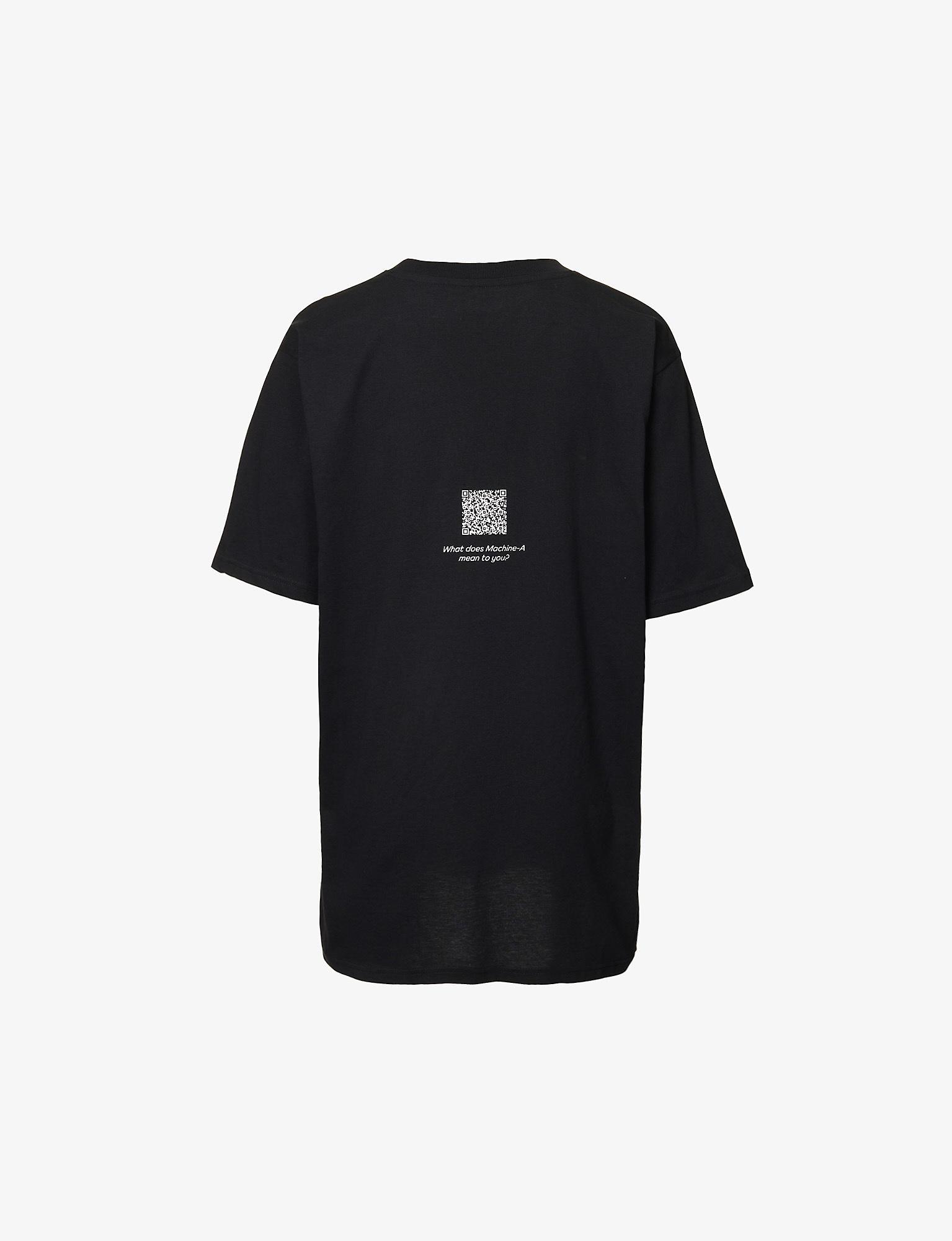 MACHINE-A Raf Simons Brand-print Relaxed-fit Organic-cotton T-shirt in  Black for Men | Lyst