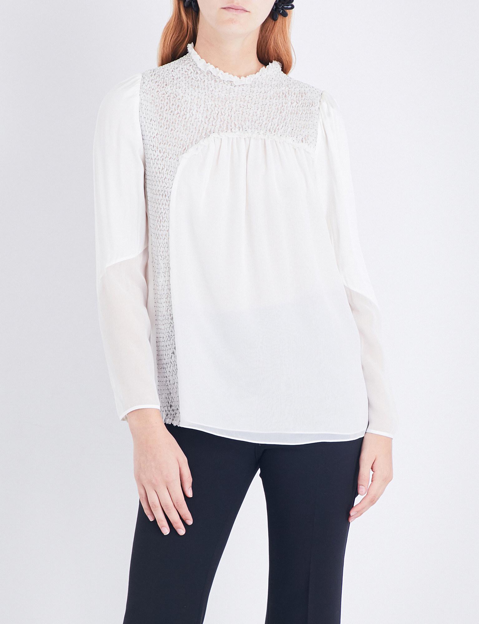 phillip lim smocked blouse
