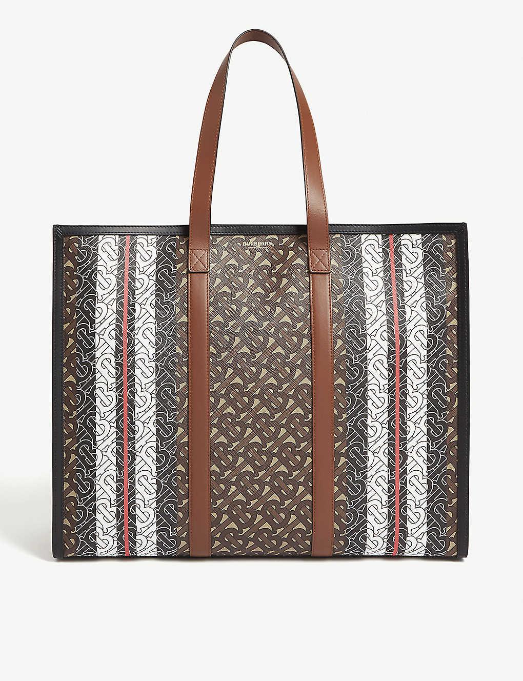 Burberry Tb Monogram E-canvas Tote Bag in Bridle Brown/Gold (Brown) - Save 28% - Lyst