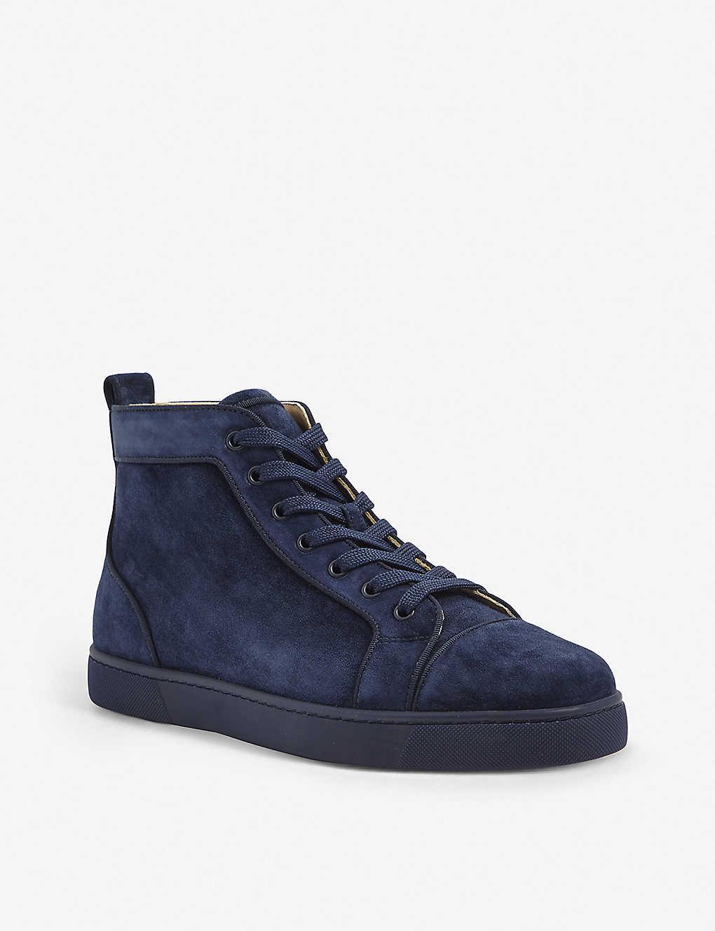 Men's Louis Orlato Strass Suede Leather Hi-Top Sneakers - Light Blue – Shop  375™