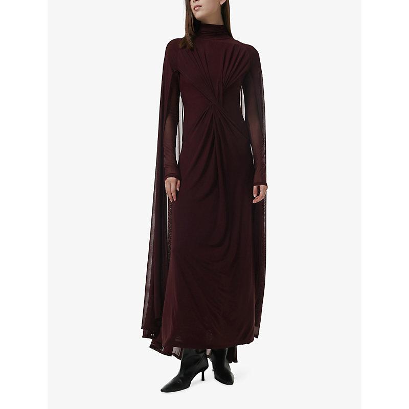 eem Fit And Flare Cape Woven Maxi Dress in Purple | Lyst