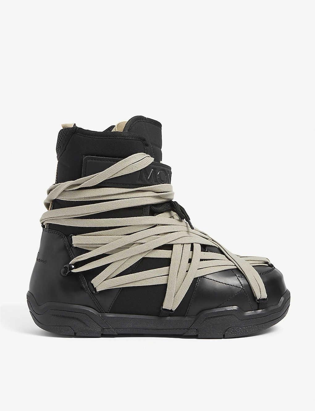 Rick Owens Moncler + Amber Leather Snow Boots in Black for Men | Lyst
