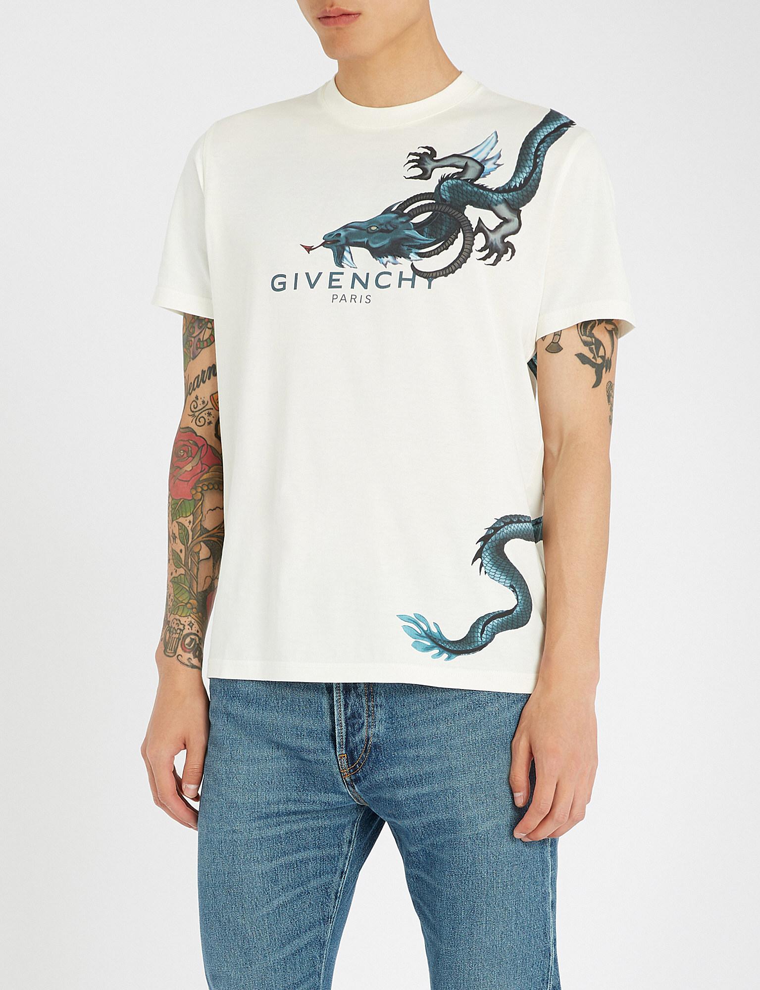 Givenchy Cotton Dragon White T Shirt for Men - Lyst