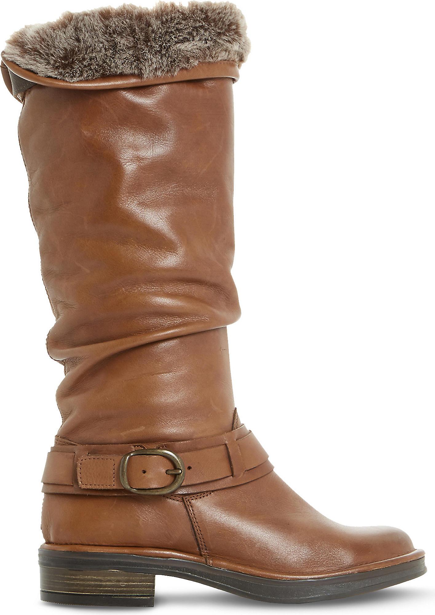 Dune Torie Ruched Leather Boots in Tan-Leather (Brown) - Lyst