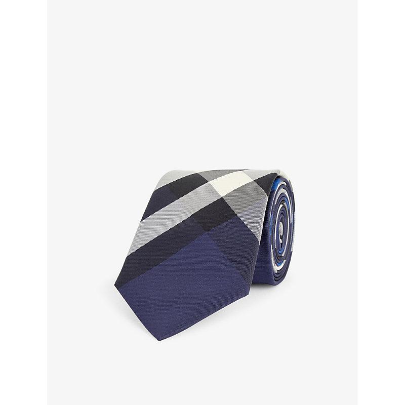 Blue burberry tie hot sale