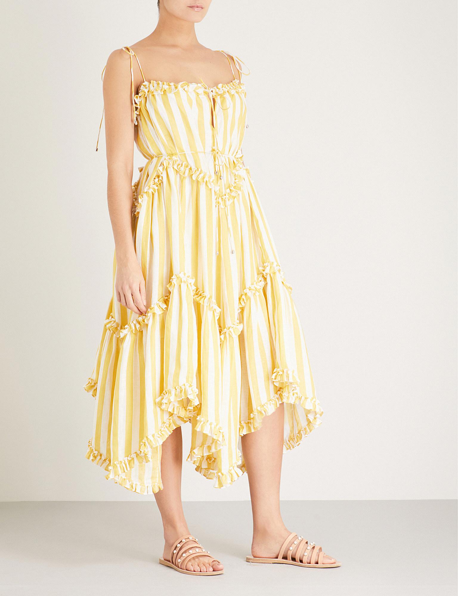 zimmermann yellow stripe dress