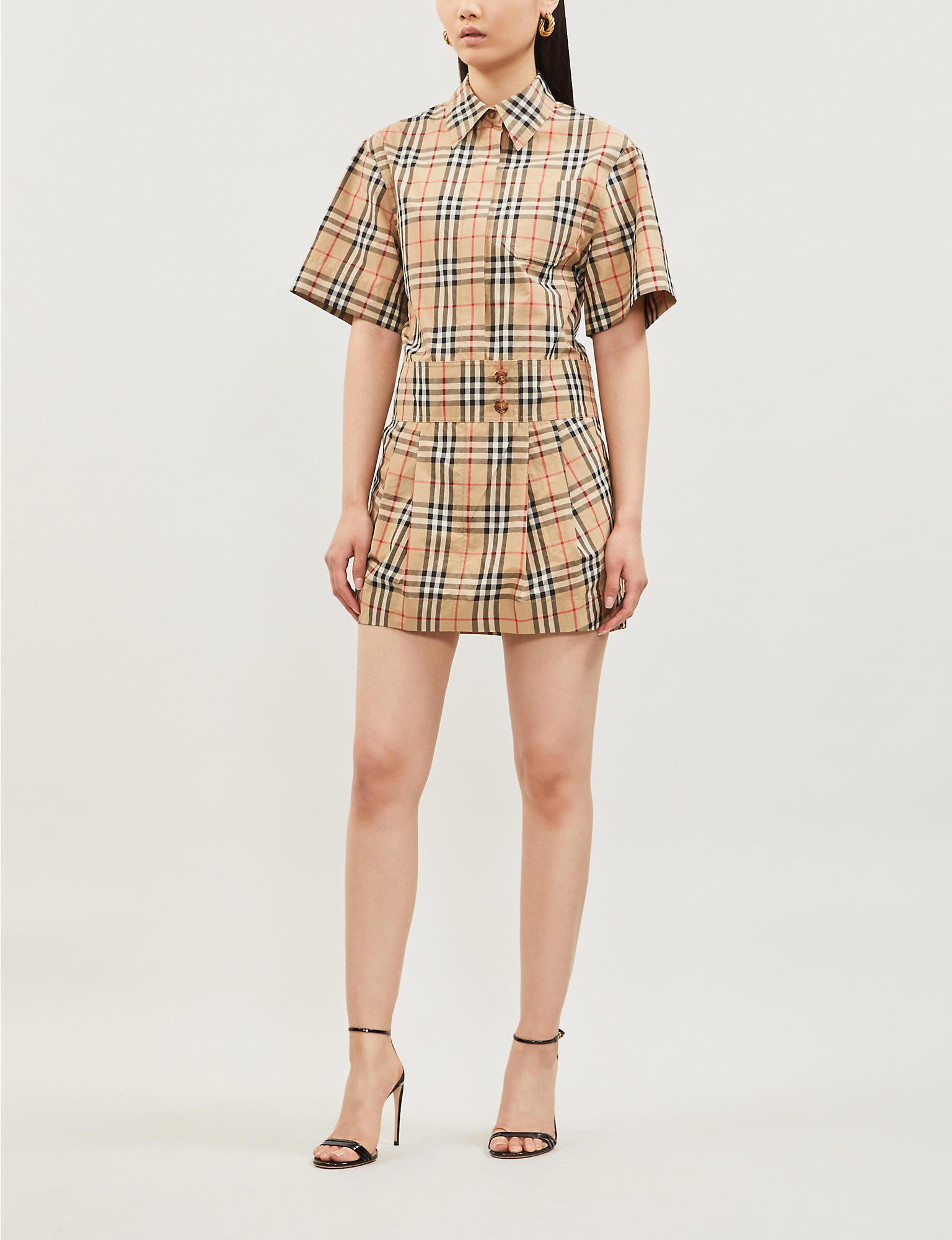 burberry vintage check shirt dress