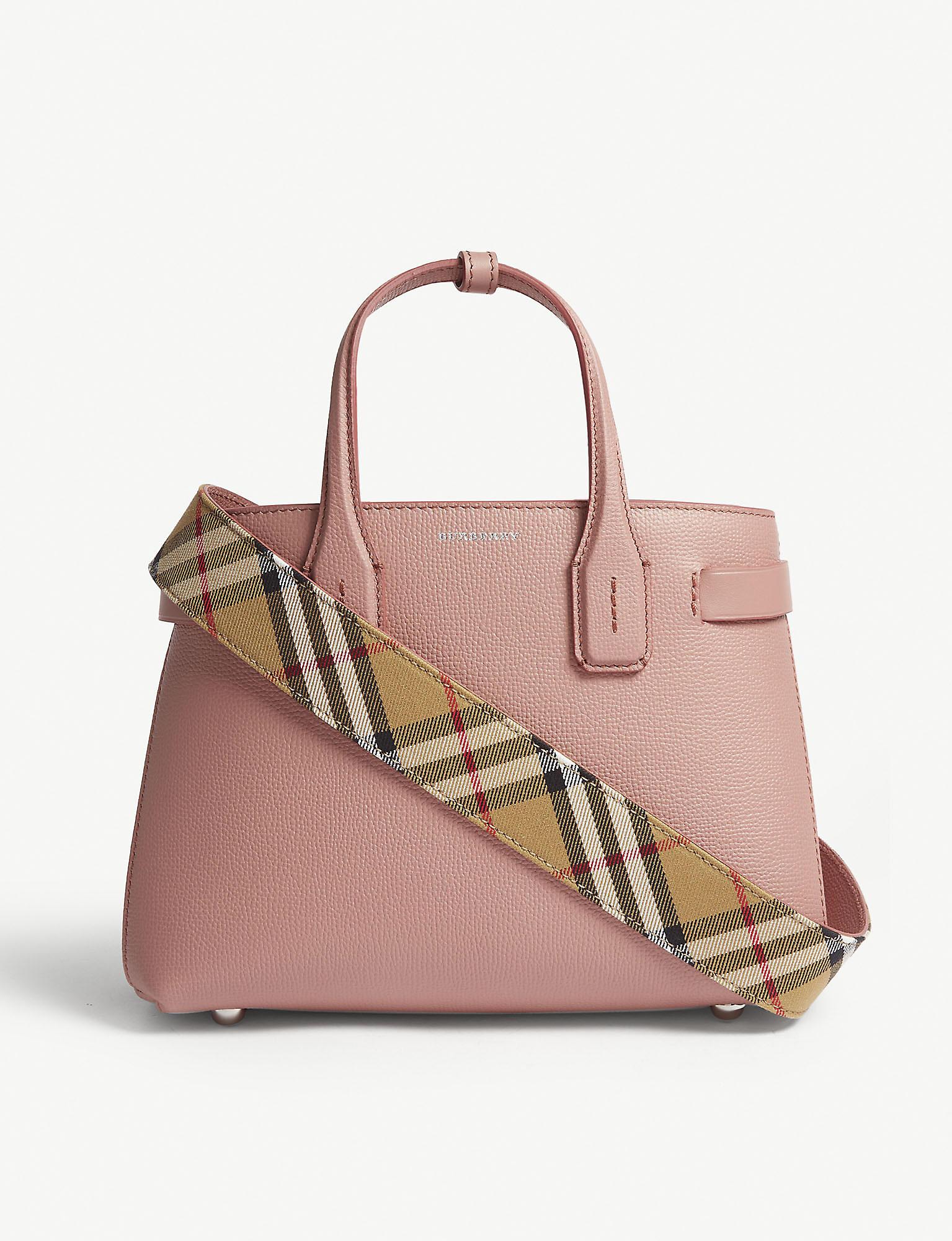Banner Small Grained Leather Tote Bag 