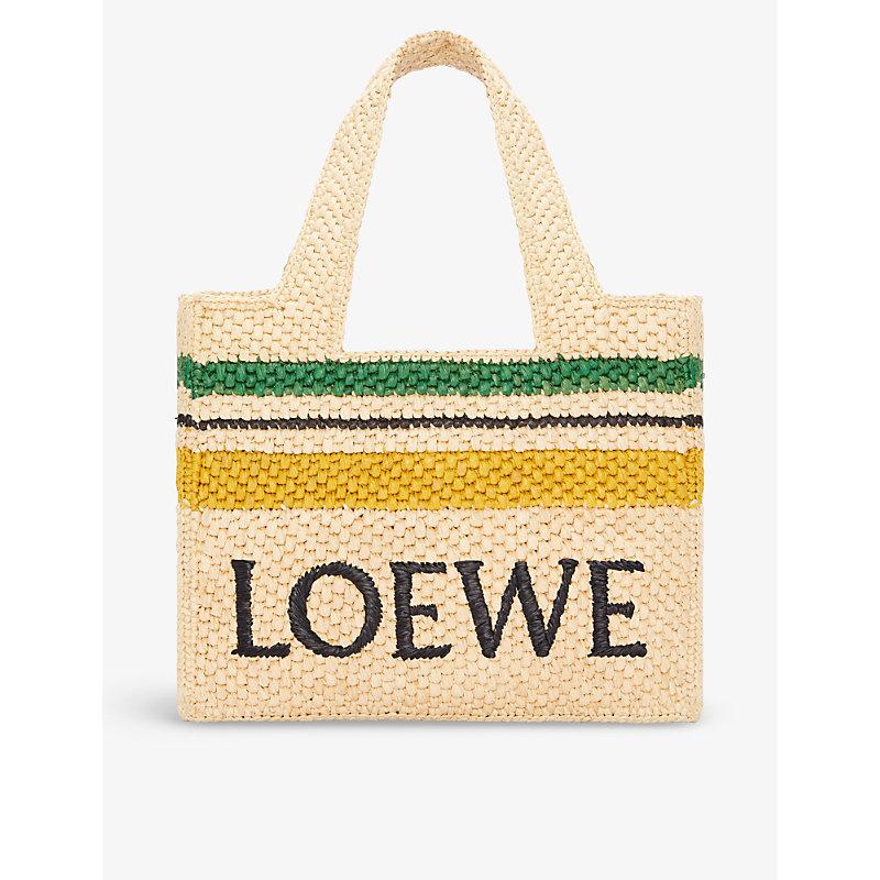 Loewe x Paula's Ibiza Anagram Small Straw Basket Tote Bag