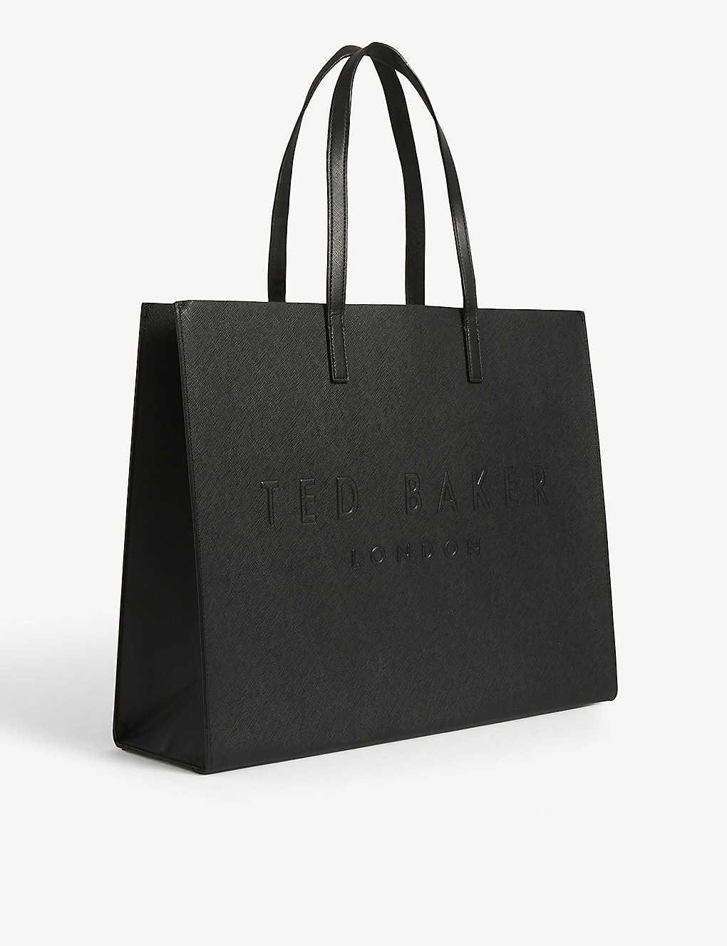 Ted Baker Icon Large Vinyl Tote Bag in Black | Lyst