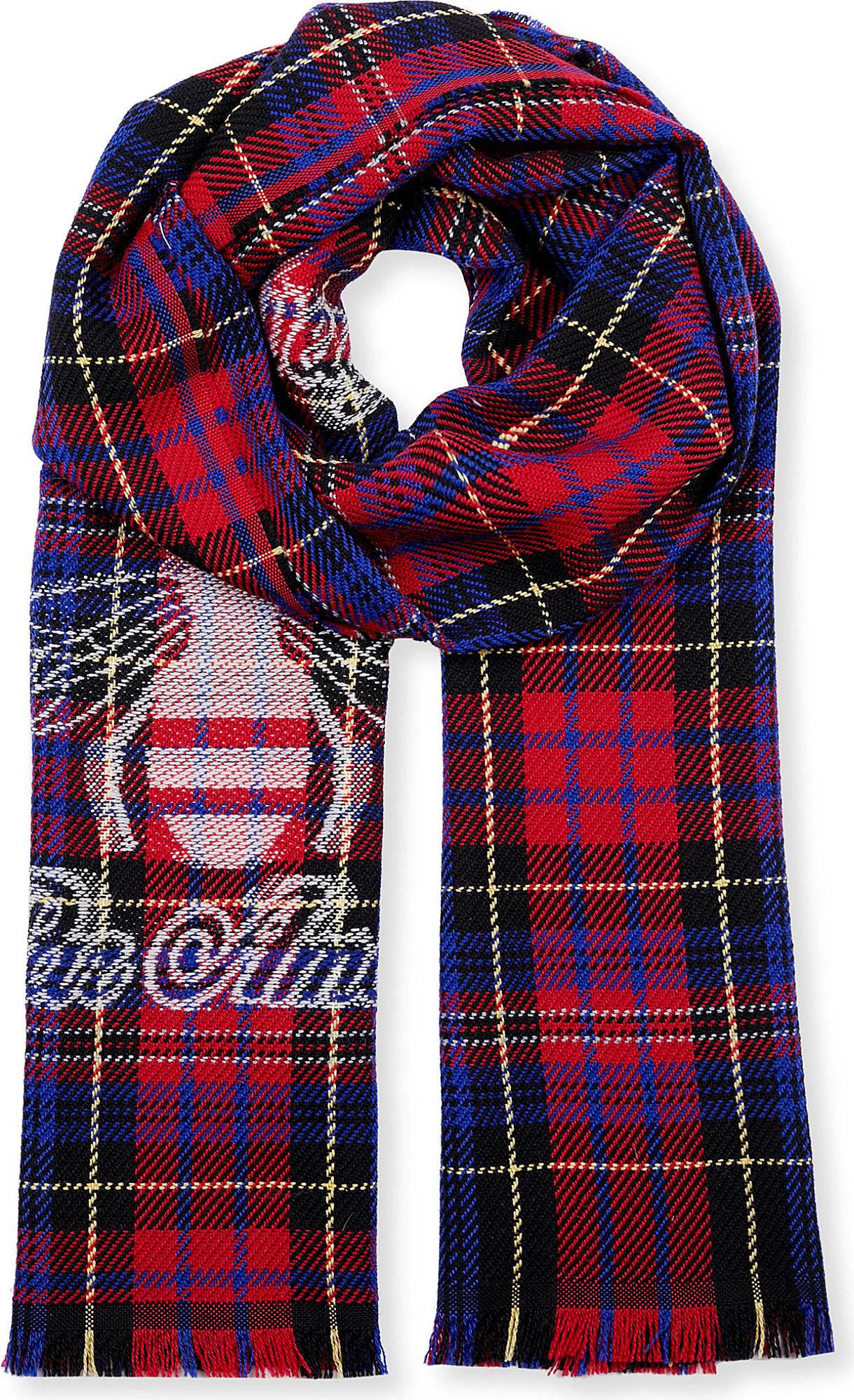 Gucci Tartan Wool Scarf in Red Blue (Red) for Men Lyst