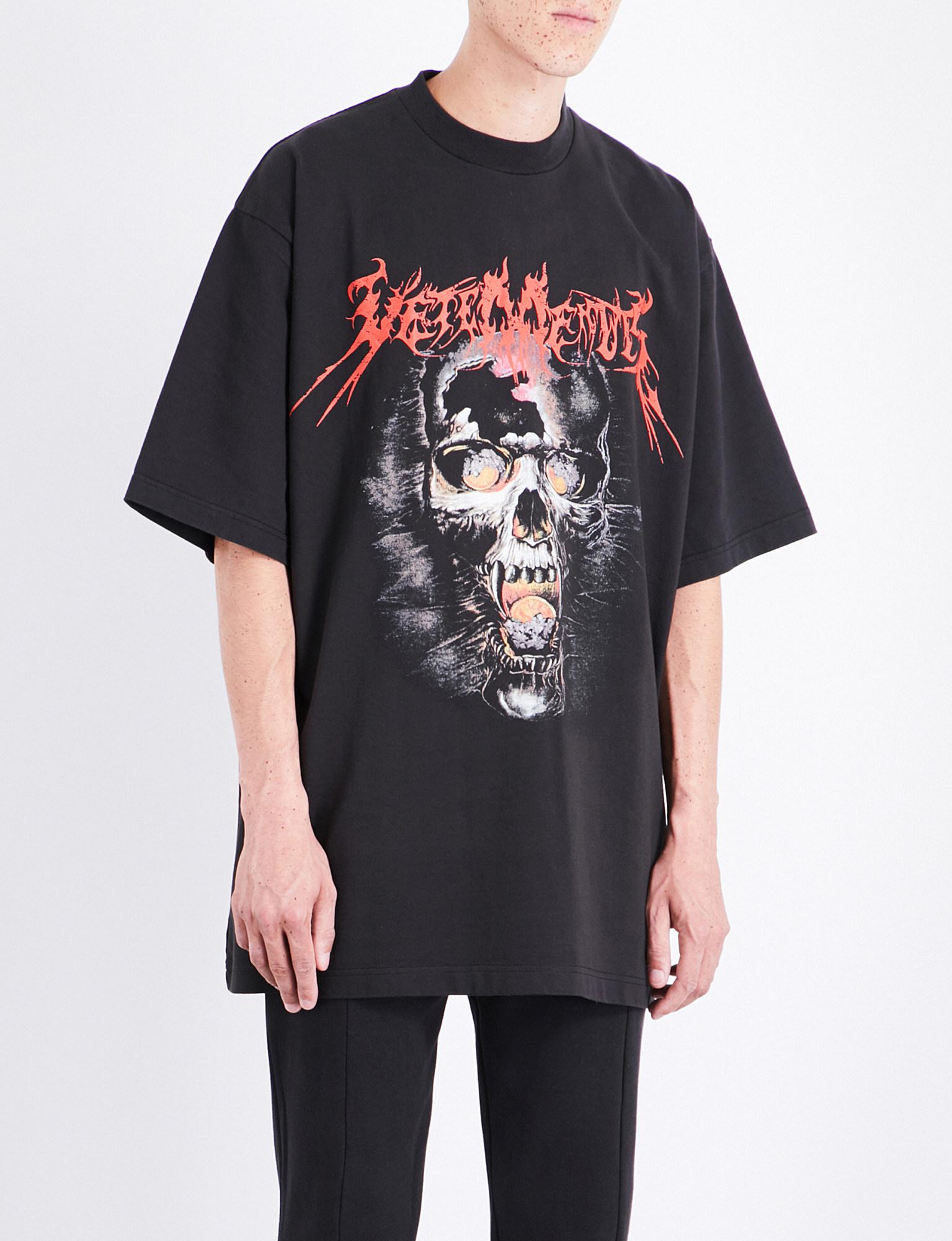 Vetements Heavy Metal Cotton-jersey T-shirt in Black for Men | Lyst