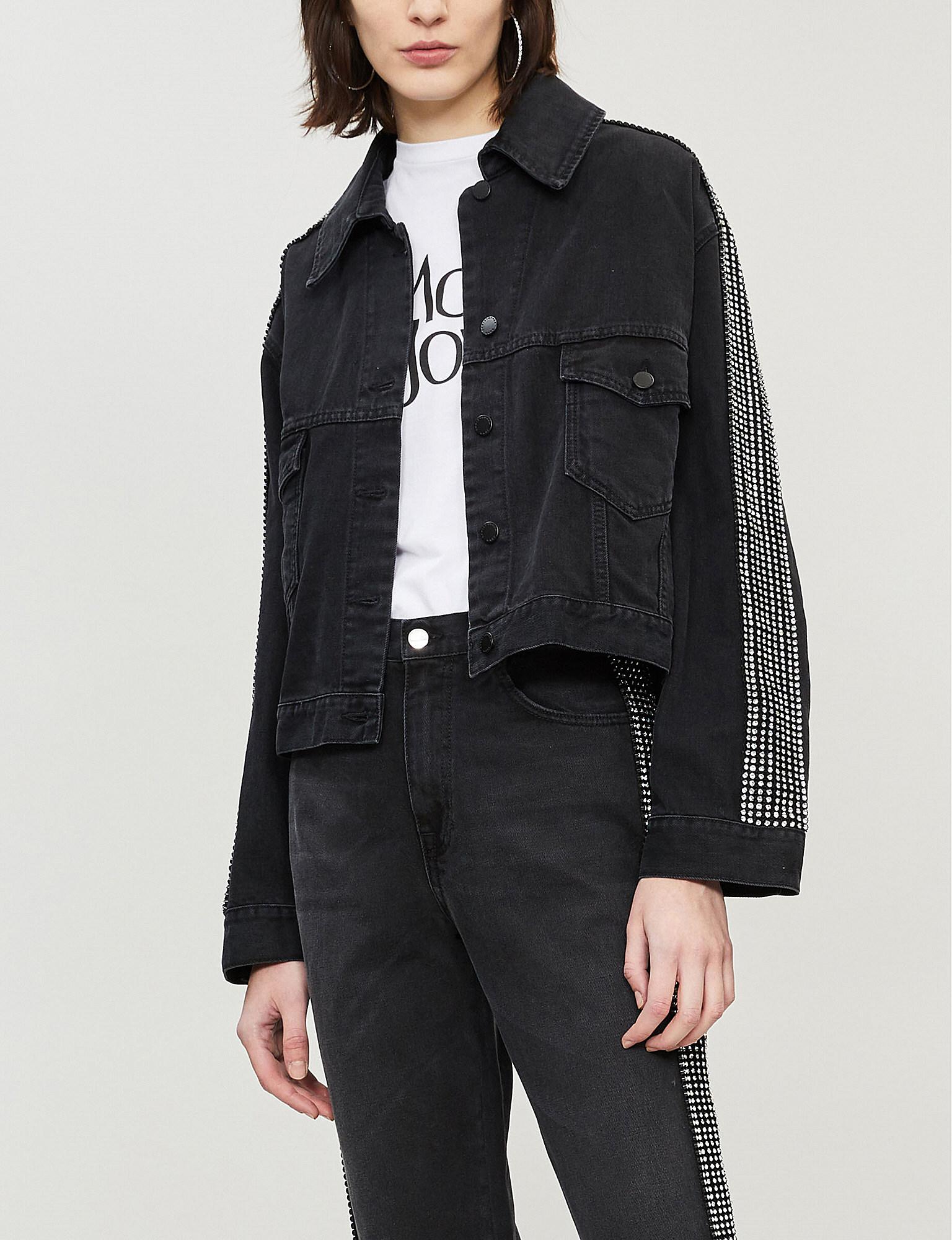 black embellished denim jacket