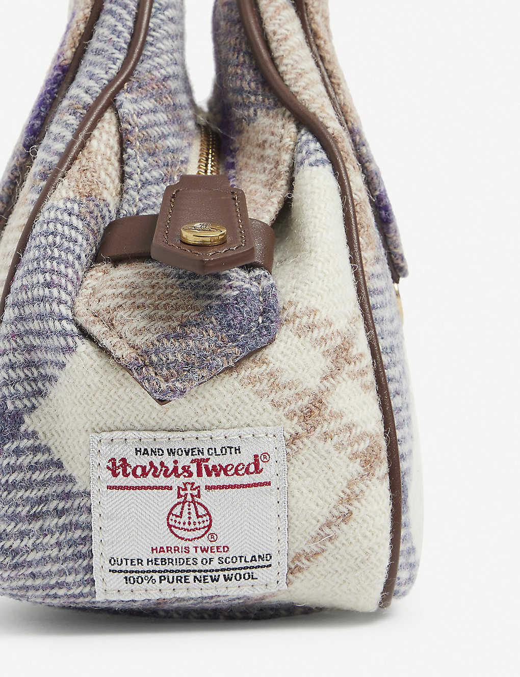 Vivienne Westwood Yasmine Tartan Tweed Wool Small Top Handle Bag 