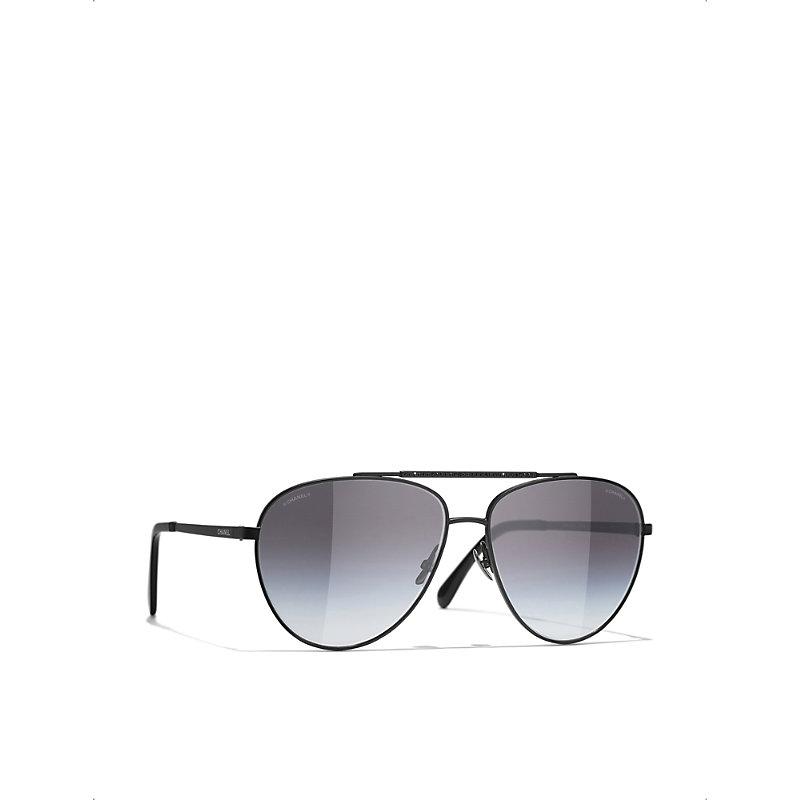 Chanel Pilot Sunglasses in Gray | Lyst