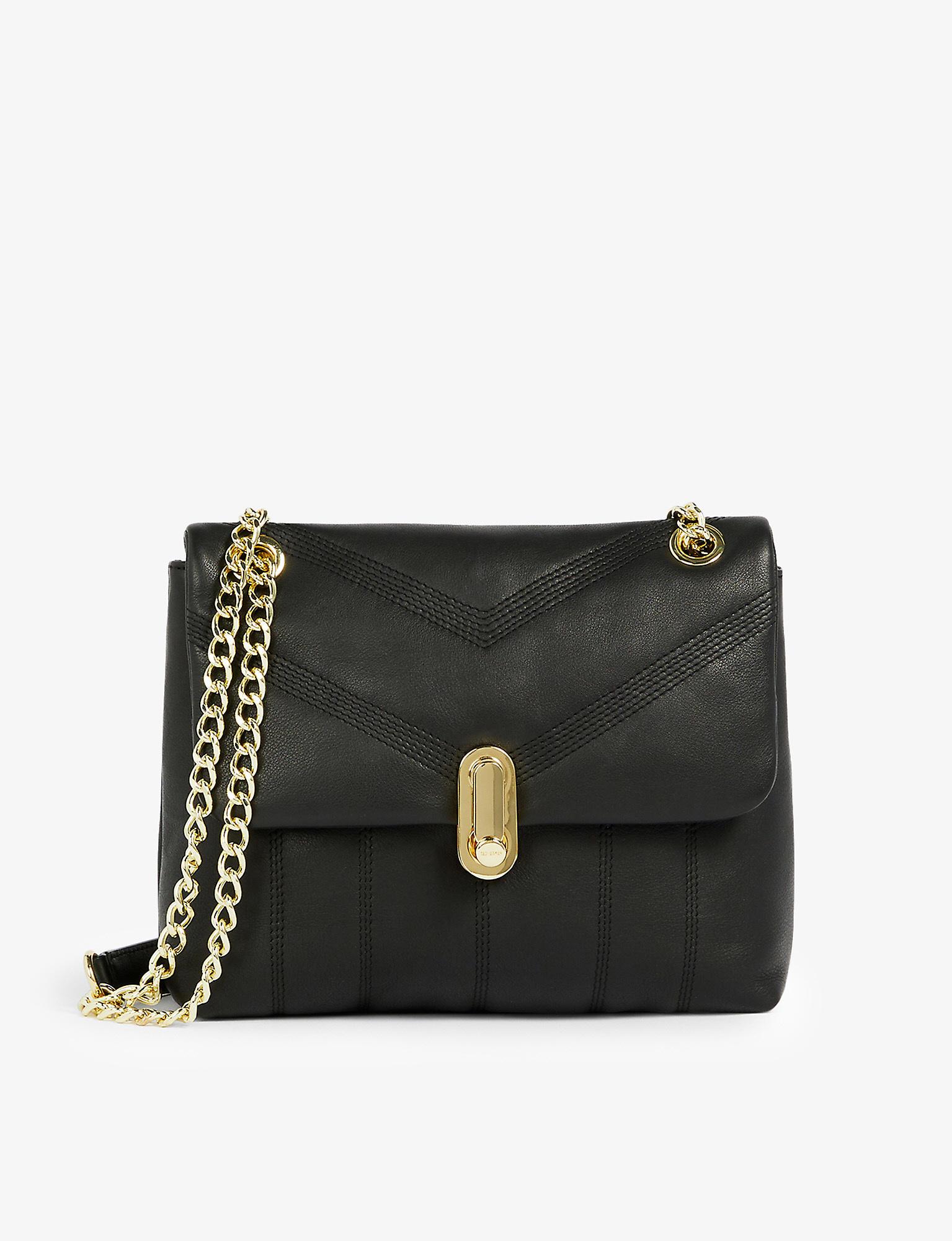 Ted Baker Ayalina Quilted Leather Cross-body Bag in Black | Lyst