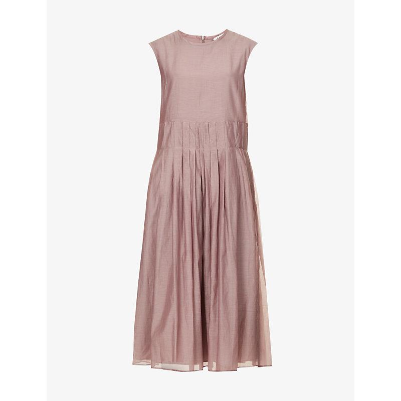 関税送料込Max Mara Pleated Cotton Maxi Dress Pleated cotton maxi dress in beige - Max Mara | Mytheresa