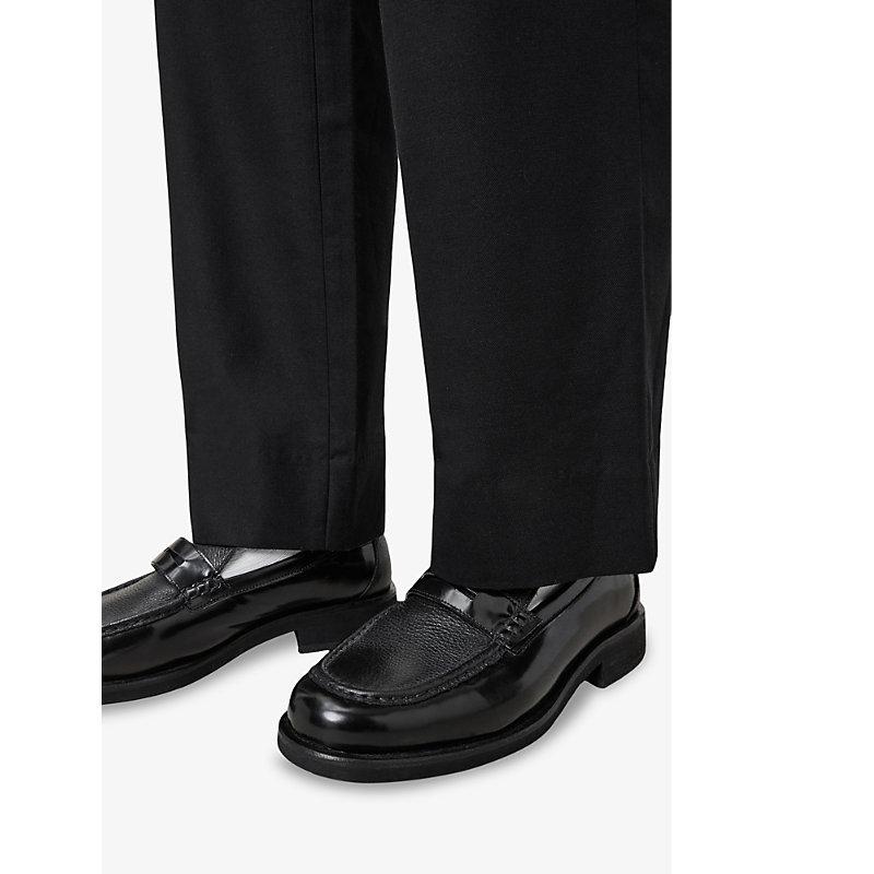 AllSaints Bloom Leather Penny Loafers in Black for Men | Lyst display picture 2