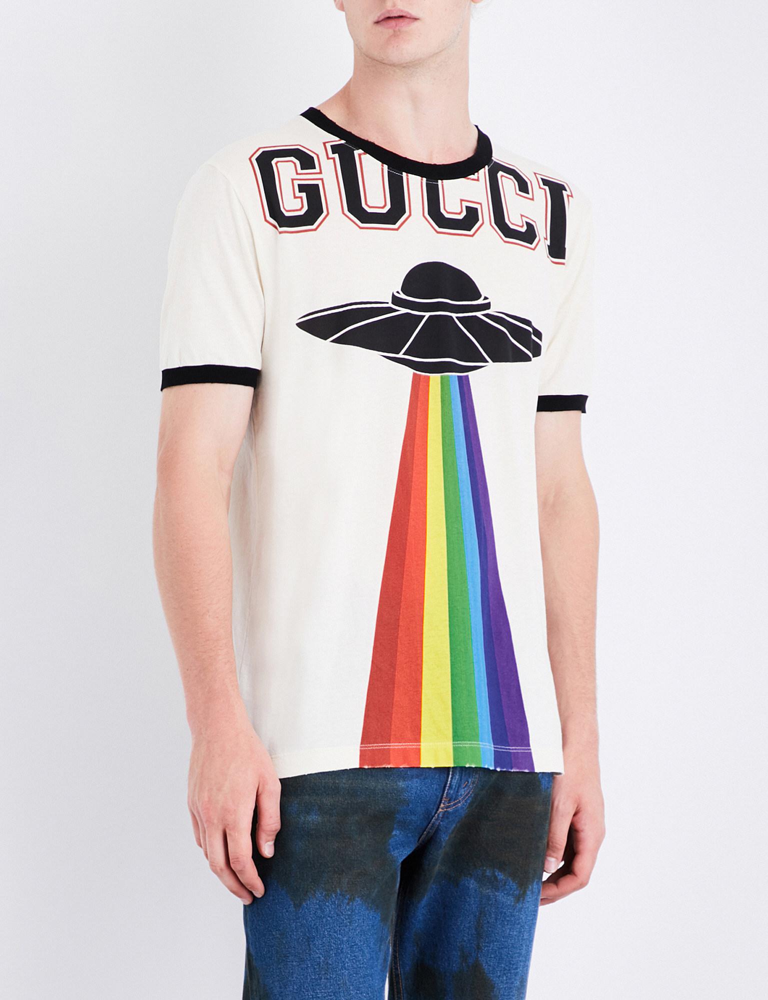 Gucci Rainbow Ufo-print Cotton-jersey T 