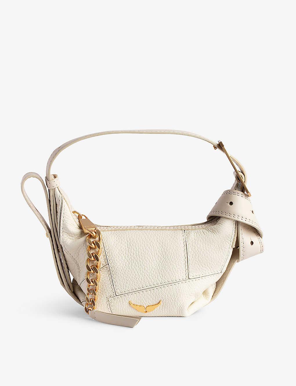 Zadig & Voltaire Le Cecilia Xs Grained-leather Shoulder Bag in Natural | Lyst