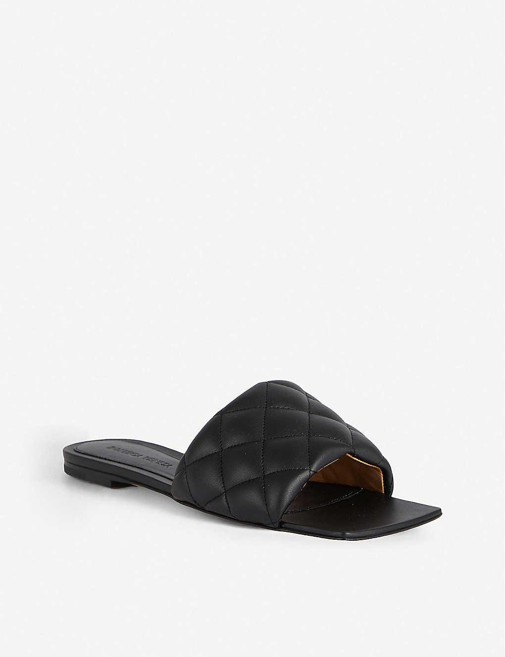 bottega veneta quilted leather flat sandals