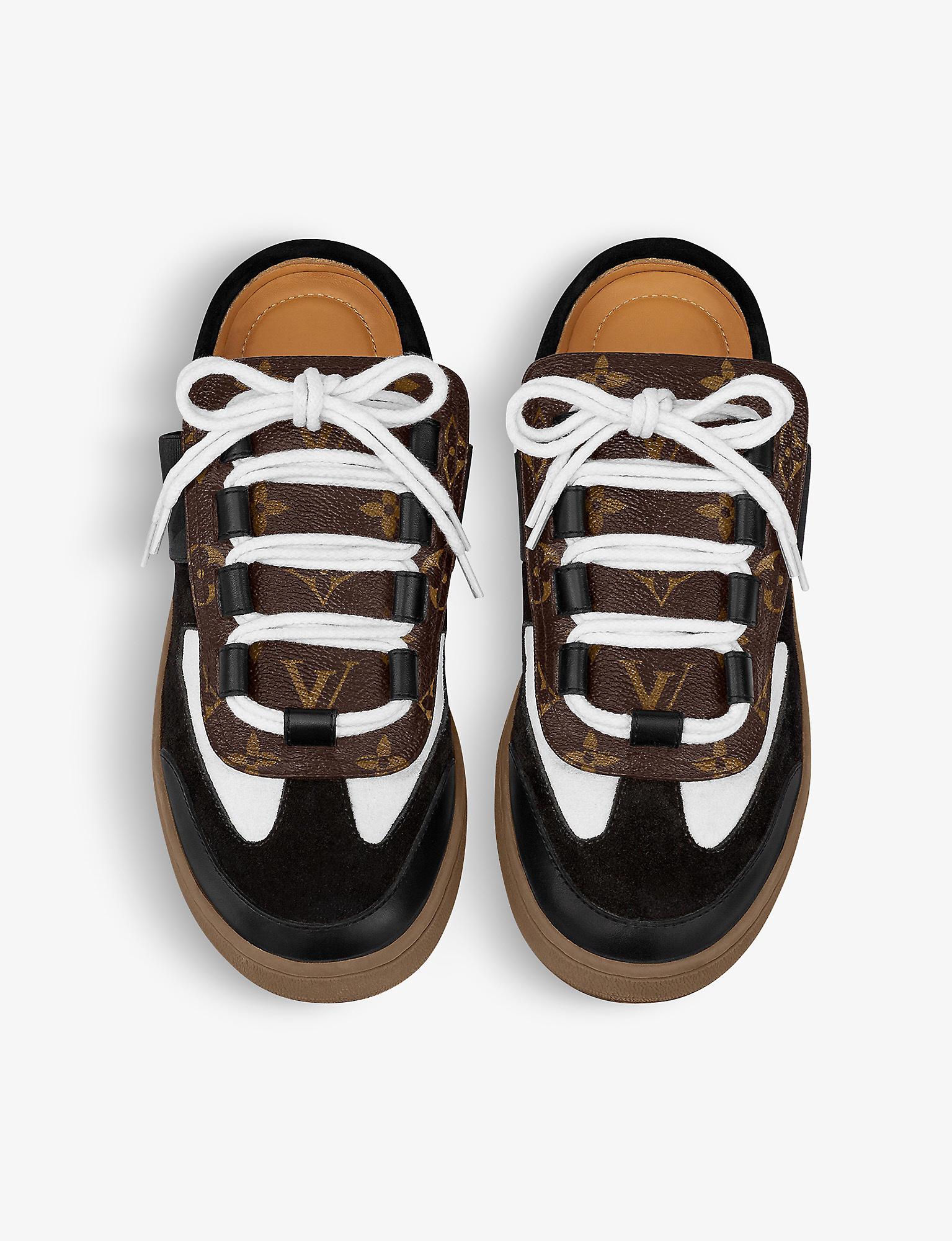 Louis Vuitton black Leather Open-Back Sneakers