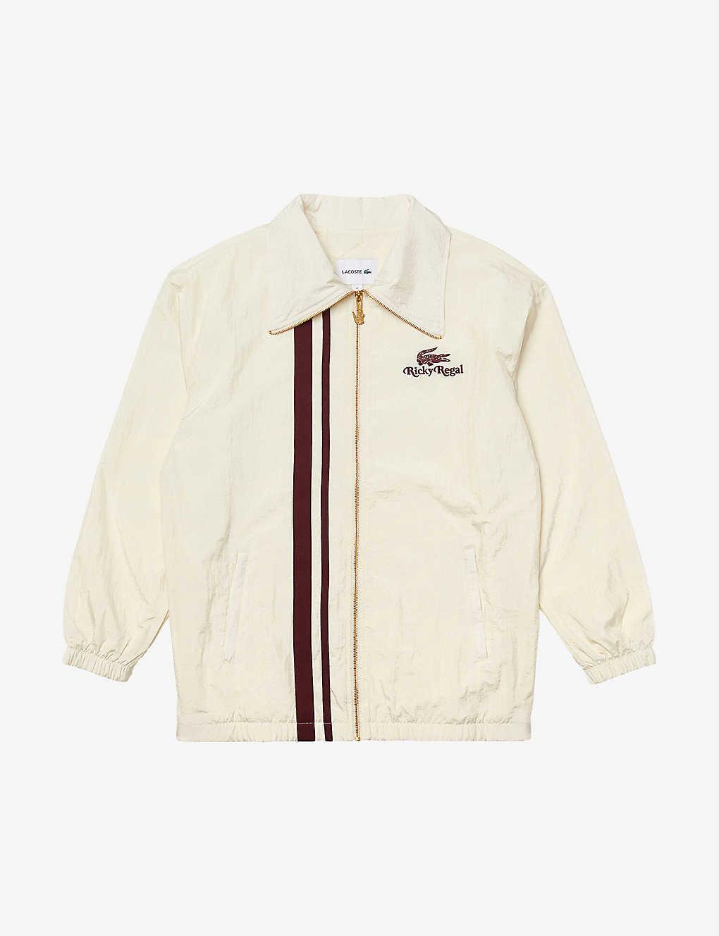 Lacoste X Ricky Regal Striped-trim Woven Coach Jacket in Natural for Men |  Lyst