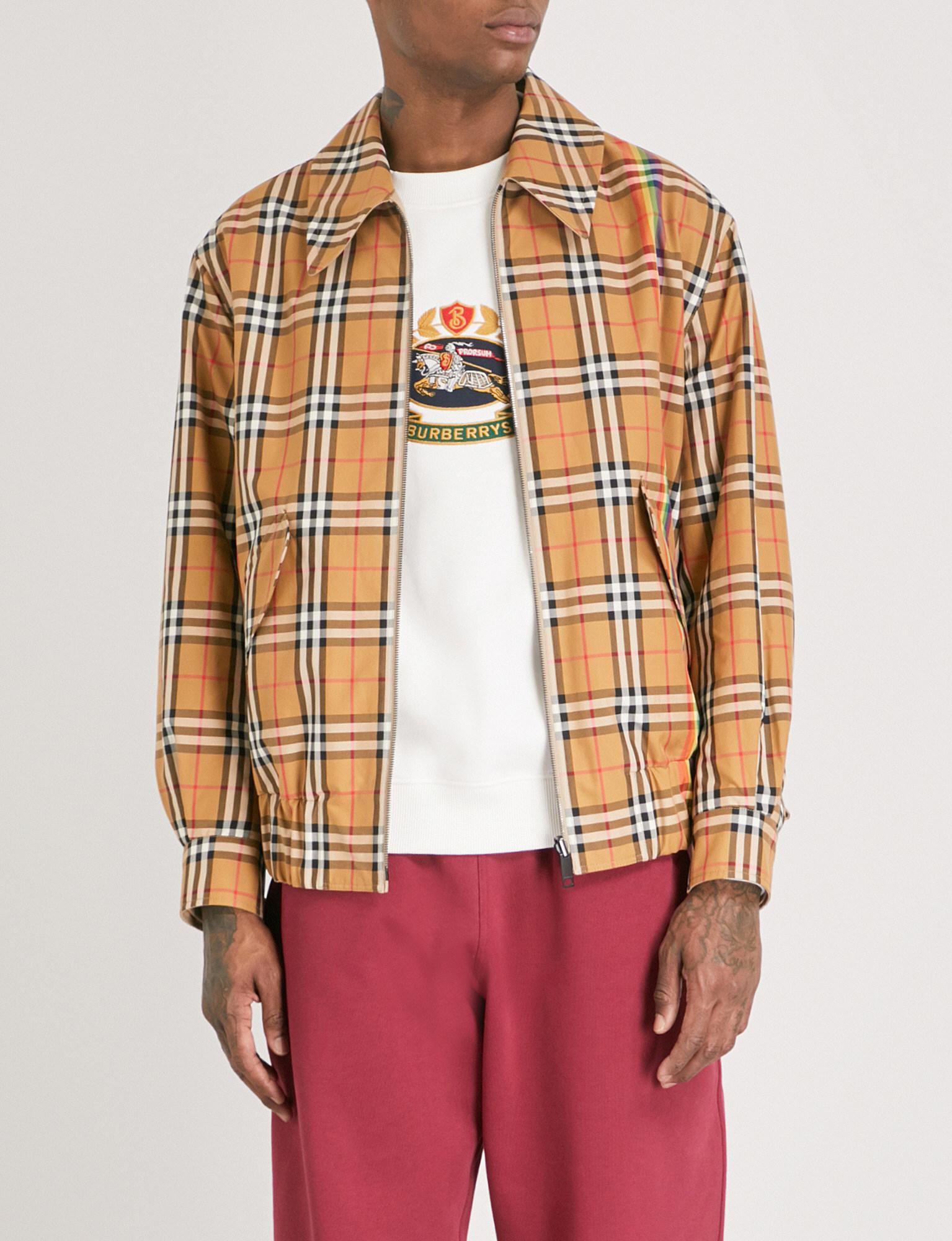 Burberry Reversible Rainbow-stripe Checked Cotton Jacket for Men | Lyst